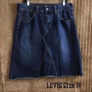 Levi’s Denim Midi A-Line Skirt Sz 14